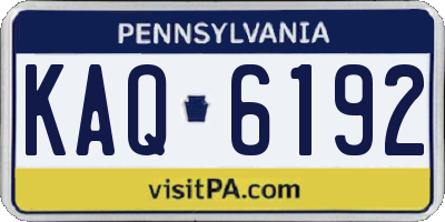 PA license plate KAQ6192