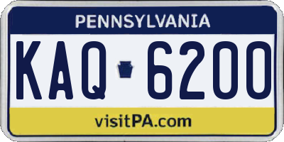 PA license plate KAQ6200