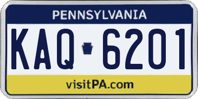 PA license plate KAQ6201