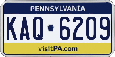 PA license plate KAQ6209