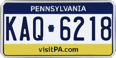 PA license plate KAQ6218