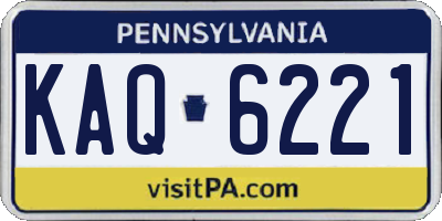 PA license plate KAQ6221
