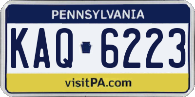 PA license plate KAQ6223