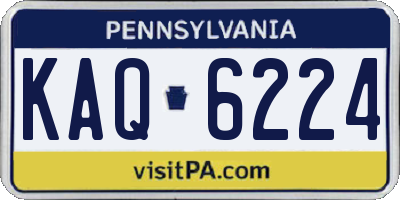 PA license plate KAQ6224