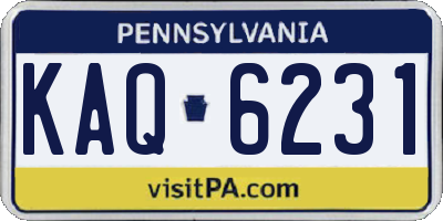 PA license plate KAQ6231