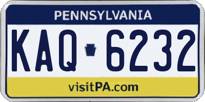 PA license plate KAQ6232