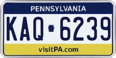 PA license plate KAQ6239