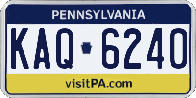PA license plate KAQ6240