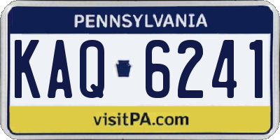 PA license plate KAQ6241