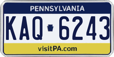 PA license plate KAQ6243