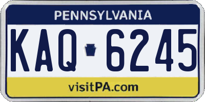 PA license plate KAQ6245