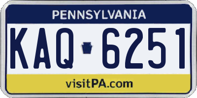 PA license plate KAQ6251