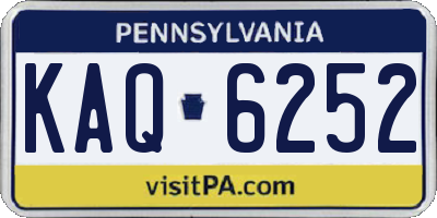 PA license plate KAQ6252