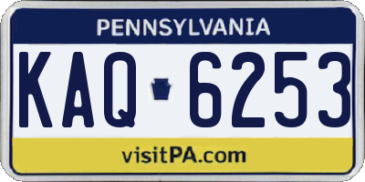 PA license plate KAQ6253