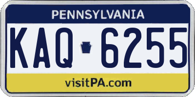 PA license plate KAQ6255