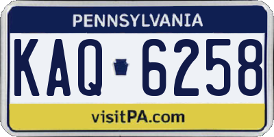 PA license plate KAQ6258
