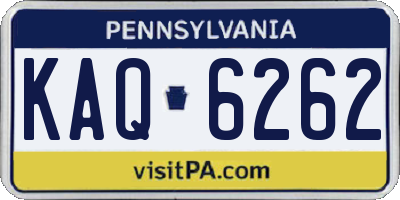 PA license plate KAQ6262