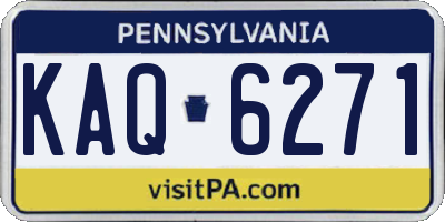 PA license plate KAQ6271