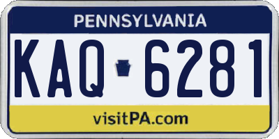PA license plate KAQ6281