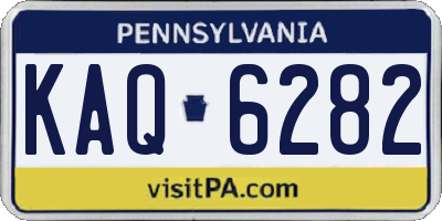 PA license plate KAQ6282