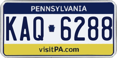 PA license plate KAQ6288