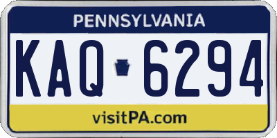 PA license plate KAQ6294