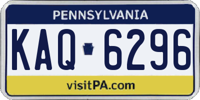 PA license plate KAQ6296
