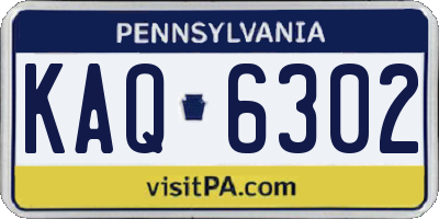 PA license plate KAQ6302