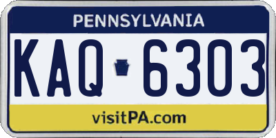 PA license plate KAQ6303