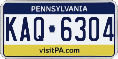 PA license plate KAQ6304