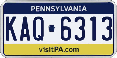 PA license plate KAQ6313