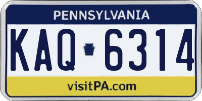 PA license plate KAQ6314