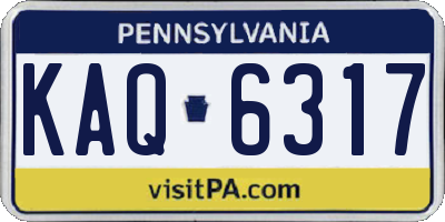 PA license plate KAQ6317