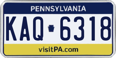 PA license plate KAQ6318