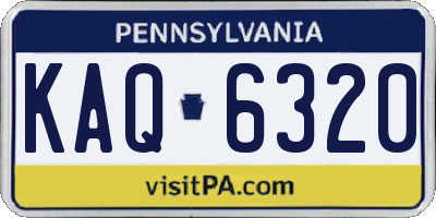 PA license plate KAQ6320