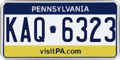 PA license plate KAQ6323