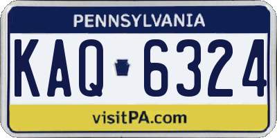 PA license plate KAQ6324