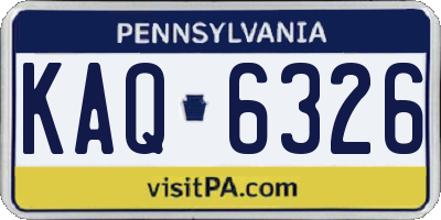 PA license plate KAQ6326