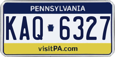 PA license plate KAQ6327