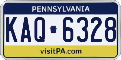 PA license plate KAQ6328