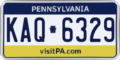 PA license plate KAQ6329