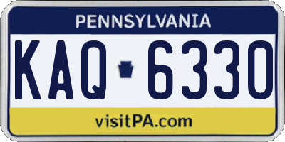 PA license plate KAQ6330