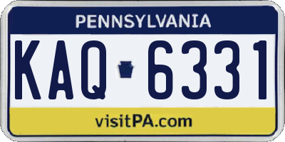 PA license plate KAQ6331