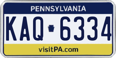 PA license plate KAQ6334