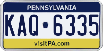 PA license plate KAQ6335