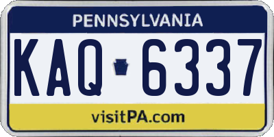 PA license plate KAQ6337