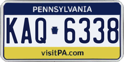 PA license plate KAQ6338