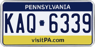 PA license plate KAQ6339