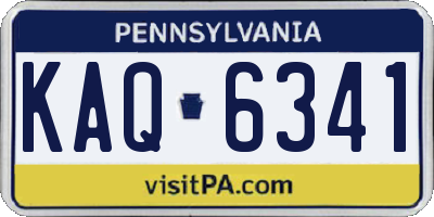 PA license plate KAQ6341