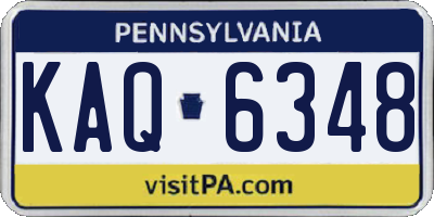 PA license plate KAQ6348